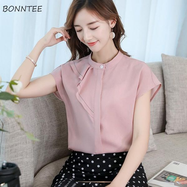 women's blouses & shirts women chiffon solid color all-match casual slim fashion womens clothing korean style elegant short sleeve summ, White
women's blouses & shirts women chiffon solid color all-match casual slim fashion womens clothing korean style elegant short sleeve summ, White