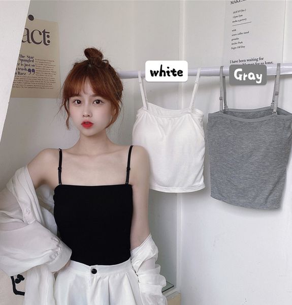 solid color camisole womens summer inner and outer wear with chest pad beauty back tube without steel ring underwear basic shirt top, Black;white
solid color camisole womens summer inner and outer wear with chest pad beauty back tube without steel ring underwear basic shirt top, Black;white