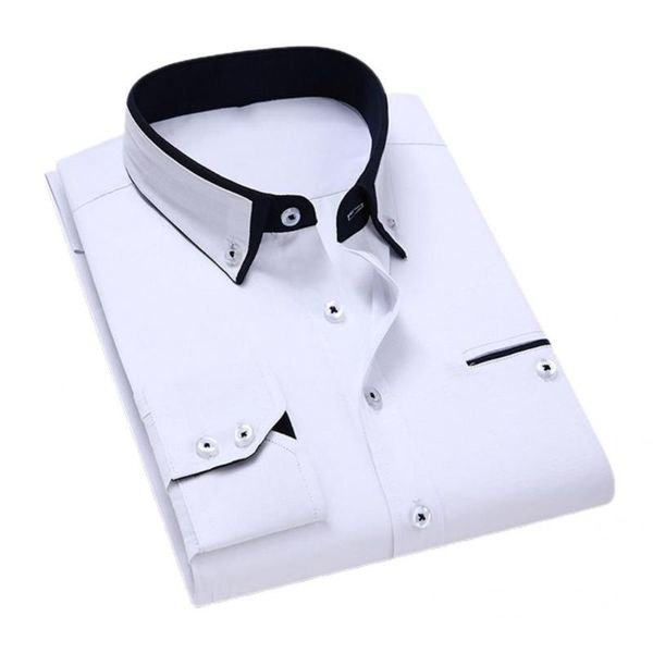 men's dress shirts anti-iron trendy single-breasted fit men formal shirt soft business for meeting, White;black
men's dress shirts anti-iron trendy single-breasted fit men formal shirt soft business for meeting, White;black
