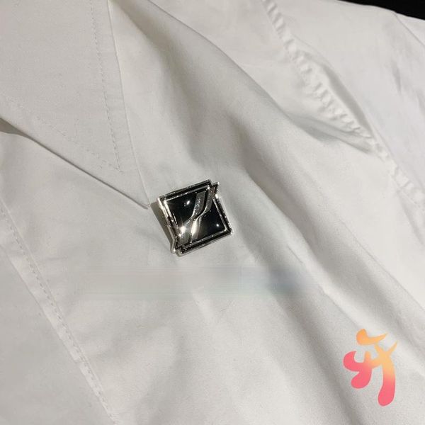 women's polos oversize we11done shirts men's half-buttoned lapel shirt welldone removable brooch decoration retro, White
women's polos oversize we11done shirts men's half-buttoned lapel shirt welldone removable brooch decoration retro, White