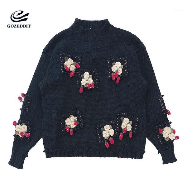 women's sweaters gozeddit autumn winter handmade steric strawberry embroidery women wool designer knitwear, White;black
women's sweaters gozeddit autumn winter handmade steric strawberry embroidery women wool designer knitwear, White;black