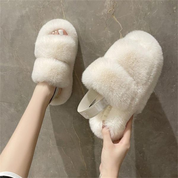 slippers autumn winter thick-soled plush women's fashion slope with elastic bands and open-toed cotton women, Black
slippers autumn winter thick-soled plush women's fashion slope with elastic bands and open-toed cotton women, Black