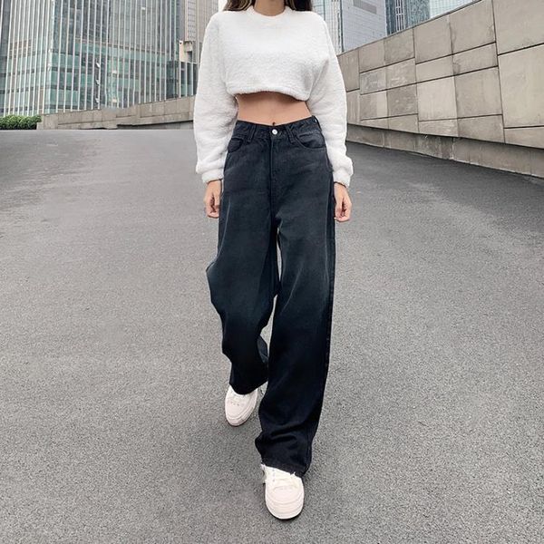 women's jeans casual black tie-dyed high waist straight leg long pants with pocket autumn loose ladies denim trousers, Blue
women's jeans casual black tie-dyed high waist straight leg long pants with pocket autumn loose ladies denim trousers, Blue