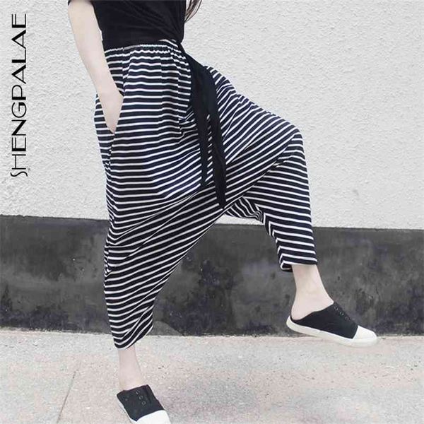 summer high elastic waist causal trousers loose fit pants women tide all-match black and white stripes za4230 210427, Black;white
summer high elastic waist causal trousers loose fit pants women tide all-match black and white stripes za4230 210427, Black;white