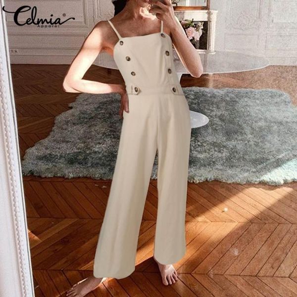 women's jumpsuits & rompers celmia sleeveless long summer straps buttons casual loose solid work playsuits plus size overalls, Black;white
women's jumpsuits & rompers celmia sleeveless long summer straps buttons casual loose solid work playsuits plus size overalls, Black;white