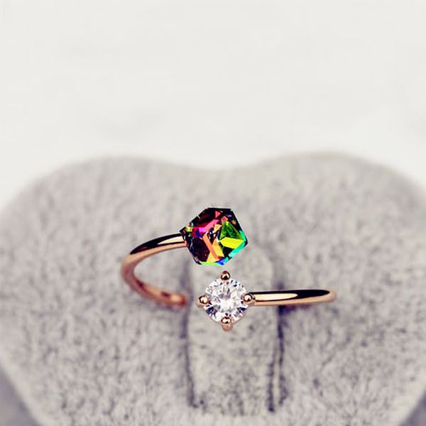 gold color adjustable ring fashion simple colorful cube zircon crystal finger ring for women engagement jewelry, Silver
gold color adjustable ring fashion simple colorful cube zircon crystal finger ring for women engagement jewelry, Silver