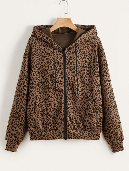 drop shoulder leopard pattern drawstring kangaroo pocket hoodie v5bi#, White;black
drop shoulder leopard pattern drawstring kangaroo pocket hoodie v5bi#, White;black