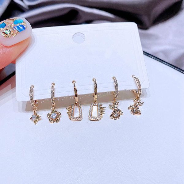 hoop & huggie fashion 6 piece set punk star pendant earrings hip hop geometric dnagle pieceing for women party jewelry, Golden;silver
hoop & huggie fashion 6 piece set punk star pendant earrings hip hop geometric dnagle pieceing for women party jewelry, Golden;silver