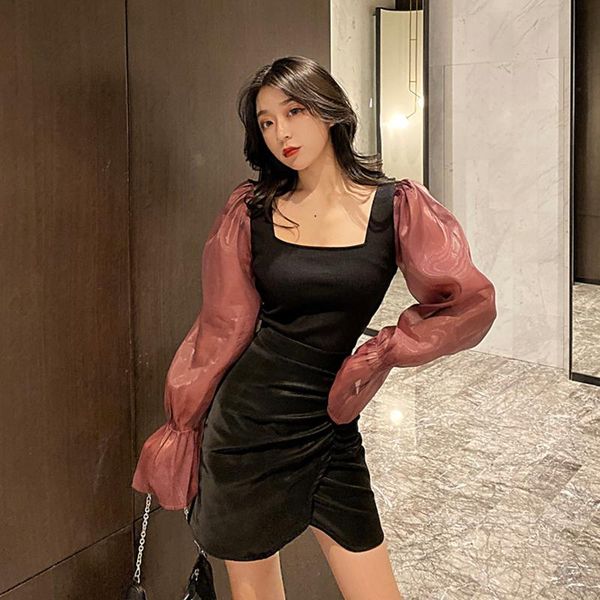 casual dresses vintage style square collar patchwork empire flare sleeve sheath mini-dress elegant fashion brand women's clothing, Black;gray
casual dresses vintage style square collar patchwork empire flare sleeve sheath mini-dress elegant fashion brand women's clothing, Black;gray