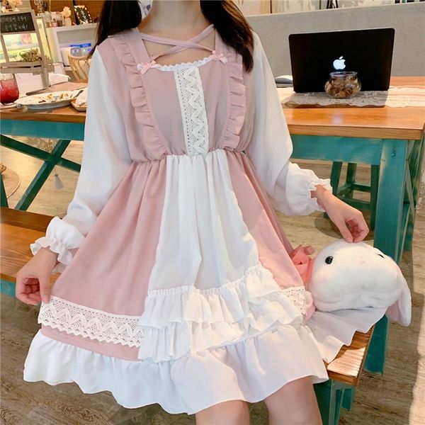 casual dresses japanese lolita dress for teens soft girl harajuku kawaii schoolgirl fairy gothic autumn women splicing ruffles cute, Black;gray
casual dresses japanese lolita dress for teens soft girl harajuku kawaii schoolgirl fairy gothic autumn women splicing ruffles cute, Black;gray