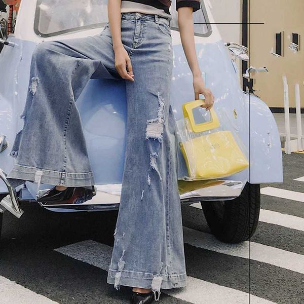 women springtime autumn high waist jeans mom stretch female flare for wash denim plus size wide leg 210601, Blue
women springtime autumn high waist jeans mom stretch female flare for wash denim plus size wide leg 210601, Blue