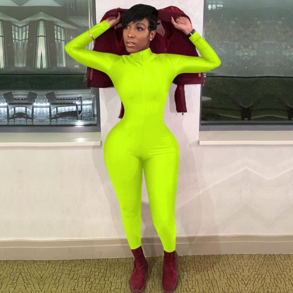 women's jumpsuits & rompers hirigin jumpsuit bodycon romper long sleeve bodysuit women neon green zipper elegant playsuit 2021 club, Black;white
women's jumpsuits & rompers hirigin jumpsuit bodycon romper long sleeve bodysuit women neon green zipper elegant playsuit 2021 club, Black;white