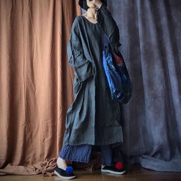 johnature loose casual plus size linen vintage dress autumn women retro full sleeve v-neck pocket all-match dress 210521, Black;gray
johnature loose casual plus size linen vintage dress autumn women retro full sleeve v-neck pocket all-match dress 210521, Black;gray