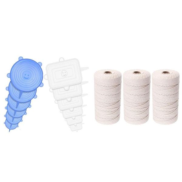 pack silicone stretch lids, lids covers & 3x cotton string craft macrame cord (3mm x 220yards) kitchen storage organization
pack silicone stretch lids, lids covers & 3x cotton string craft macrame cord (3mm x 220yards) kitchen storage organization