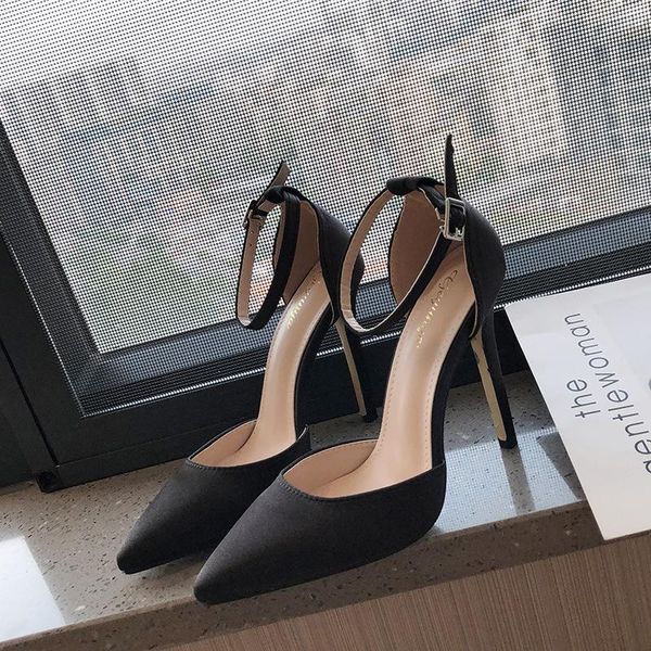 pointed toe shallow pumps shoes woman solid brand buckle sandals office ladies elegant thin high heels cover, Black
pointed toe shallow pumps shoes woman solid brand buckle sandals office ladies elegant thin high heels cover, Black