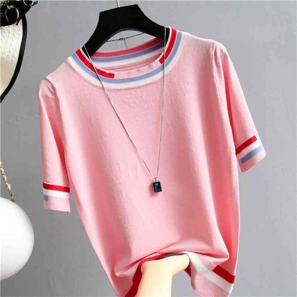 striped hit the color thin summer women sweater knitted elastic short sleeve woman clothes sweater womens pullovers femme 210806, White;black
striped hit the color thin summer women sweater knitted elastic short sleeve woman clothes sweater womens pullovers femme 210806, White;black