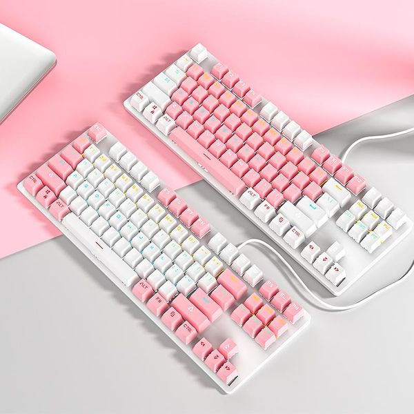 keyboards 87 104 keys mechanical keyboard usb wired led backlit pink portable blue switch gaming for pc windows macos
keyboards 87 104 keys mechanical keyboard usb wired led backlit pink portable blue switch gaming for pc windows macos