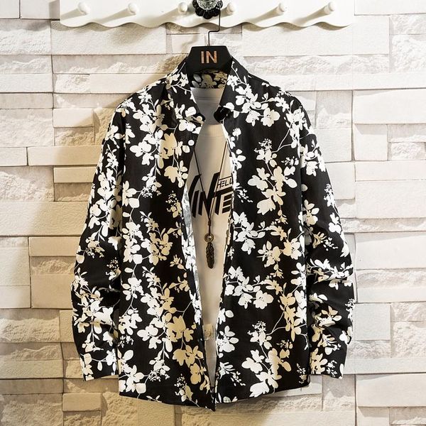 men's casual shirts shirt men autumn fashion personality printing long sleeve plus size business office, White;black
men's casual shirts shirt men autumn fashion personality printing long sleeve plus size business office, White;black