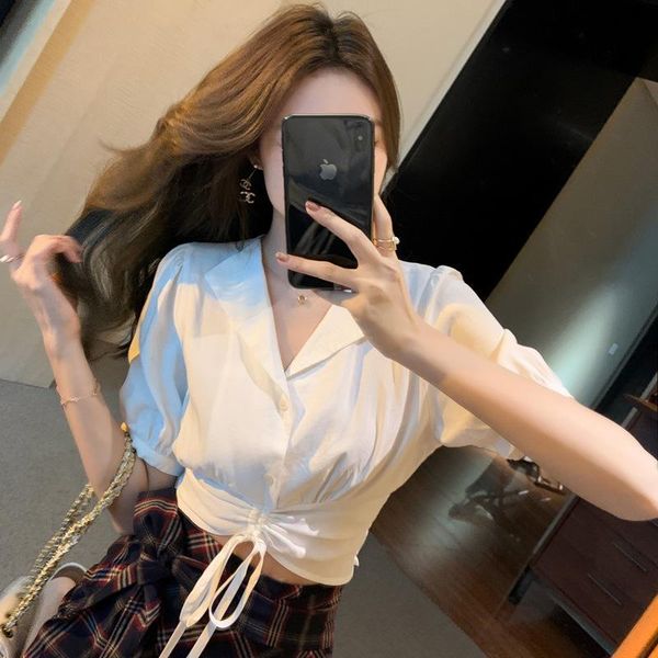 women's blouses & shirts 2021 summer design niche short sleeve v-neck white shirt chiffon top
women's blouses & shirts 2021 summer design niche short sleeve v-neck white shirt chiffon top