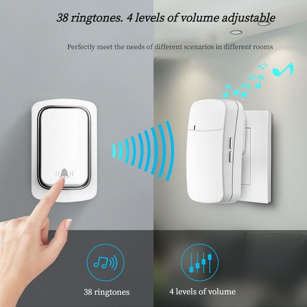 smart home control wireless doorbell welcome bell intelligent door alarm 38 songs ring ip68 waterproof button
smart home control wireless doorbell welcome bell intelligent door alarm 38 songs ring ip68 waterproof button