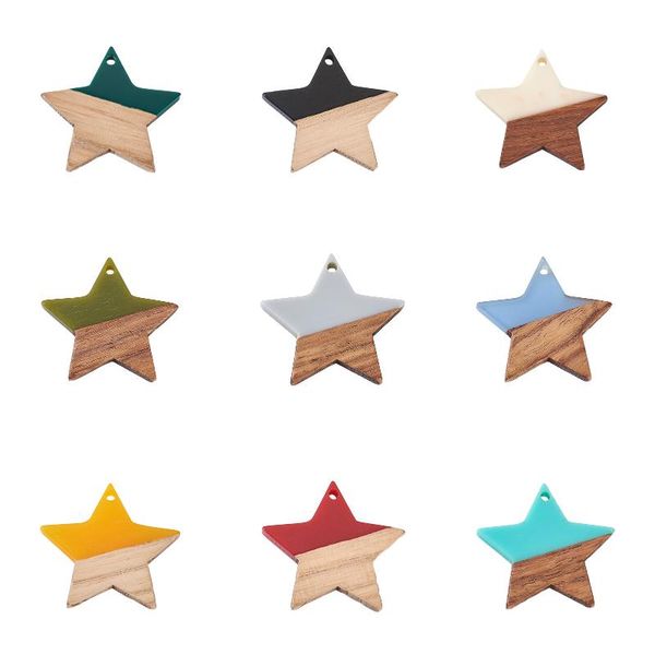 charms 18~22pcs colorful resin mix walnut wood pendants two tone monstera leaf ring star diy jewelry making findings accessories, Bronze;silver
charms 18~22pcs colorful resin mix walnut wood pendants two tone monstera leaf ring star diy jewelry making findings accessories, Bronze;silver
