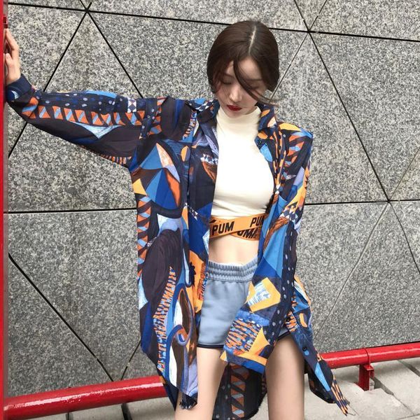 women fashion shirt ink and wash printing single-breasted long-sleeved loose sun protection spring autumn 2021 e715 women's blouses & s, White
women fashion shirt ink and wash printing single-breasted long-sleeved loose sun protection spring autumn 2021 e715 women's blouses & s, White