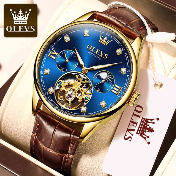 olevs 2021 classic retro men mechanical watches luxury automatic hollow clock waterproof business, Slivery;brown
olevs 2021 classic retro men mechanical watches luxury automatic hollow clock waterproof business, Slivery;brown