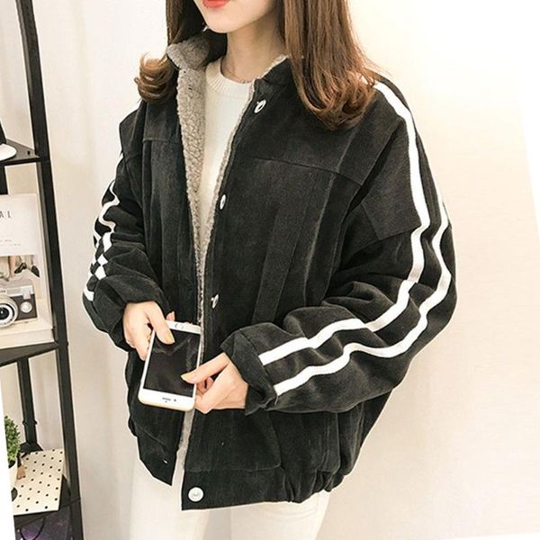 women's down & parkas women cotton padded jacket lamb wool coat girl winter school students plus velvet thick outwear warm casual femal, Black
women's down & parkas women cotton padded jacket lamb wool coat girl winter school students plus velvet thick outwear warm casual femal, Black