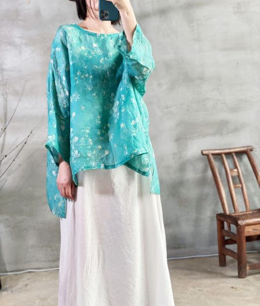 women's blouses & shirts women plus size printed ramie blouse ladies vintage print irregular length shirt female oversize 2021, White
women's blouses & shirts women plus size printed ramie blouse ladies vintage print irregular length shirt female oversize 2021, White