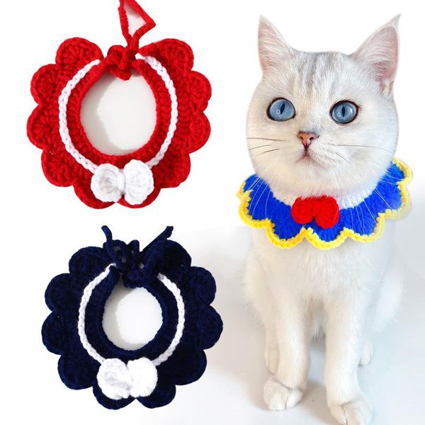 cat collars & leads handmade wool knitting adjustable flower bow knot pet collar beautiful girl and dog bib accessories
cat collars & leads handmade wool knitting adjustable flower bow knot pet collar beautiful girl and dog bib accessories