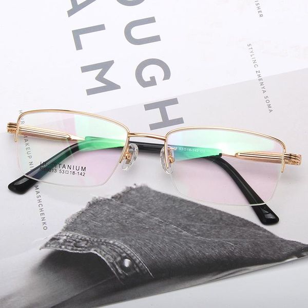 fashion sunglasses frames pure titanium medium and small frame myopia ultra-light business men's exquisite success reading stable paint, Black
fashion sunglasses frames pure titanium medium and small frame myopia ultra-light business men's exquisite success reading stable paint, Black