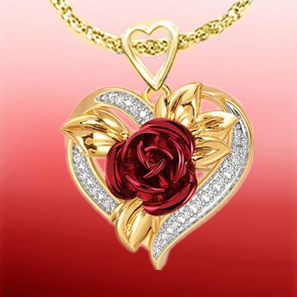 pendant necklaces fashion charm heart-shaped rose zircon necklace luxury woman jewelry anniversary gift valentine's day, Silver
pendant necklaces fashion charm heart-shaped rose zircon necklace luxury woman jewelry anniversary gift valentine's day, Silver