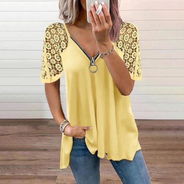 women's blouses & shirts fashionwomens summer 2021 v-neck vintage collar zipper solid short sleeve fold casual blouse debardeur femmes, White
women's blouses & shirts fashionwomens summer 2021 v-neck vintage collar zipper solid short sleeve fold casual blouse debardeur femmes, White
