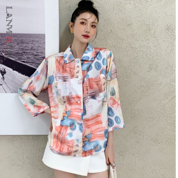 women printing big size blouse lapel short sleeve loose fit lady shirt fashion summer arrivals 2e1907 210507, White
women printing big size blouse lapel short sleeve loose fit lady shirt fashion summer arrivals 2e1907 210507, White
