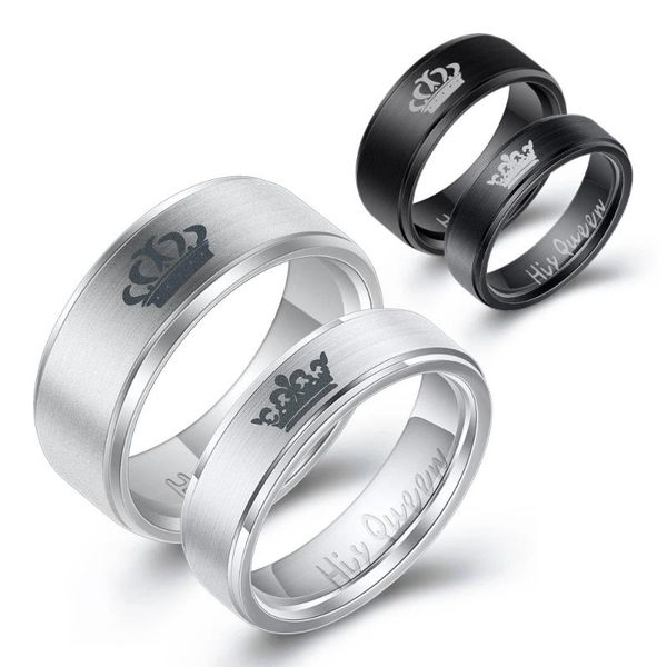 wedding rings fashion couple jewelry ring with crown pattern engraved her king and his queen stainless steel for women men, Slivery;golden
wedding rings fashion couple jewelry ring with crown pattern engraved her king and his queen stainless steel for women men, Slivery;golden