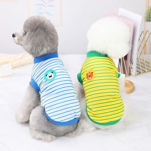 spring and summer colorful pet dog shirts clothes cute striped cartoon t-shirt small puppy costumes apparel
spring and summer colorful pet dog shirts clothes cute striped cartoon t-shirt small puppy costumes apparel
