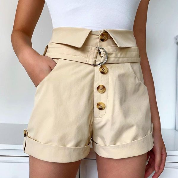 women's shorts fashion women solid color summer short pants high-waist button-open roll-up hem casual with belt for girls khaki, White;black
women's shorts fashion women solid color summer short pants high-waist button-open roll-up hem casual with belt for girls khaki, White;black