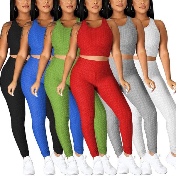 solid casual sports two-piece suits skinny yoga outfits fashion short vest high waist pant tracksuit summer women's two piece pants, White
solid casual sports two-piece suits skinny yoga outfits fashion short vest high waist pant tracksuit summer women's two piece pants, White