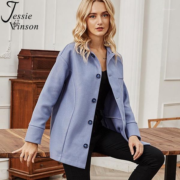 jessie vinson winter woolen coat women morandi blue single breasted turn-down collar jacket 2021 warm outwear women's wool & blends, Black
jessie vinson winter woolen coat women morandi blue single breasted turn-down collar jacket 2021 warm outwear women's wool & blends, Black