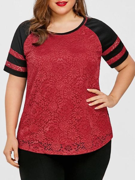 women's t-shirt xl-5xl plus size lady summer loose t shirt short sleeve lace patchwork striped casual tees woman clothes pullover, White
women's t-shirt xl-5xl plus size lady summer loose t shirt short sleeve lace patchwork striped casual tees woman clothes pullover, White