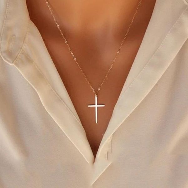 pendant necklaces simple cross necklace for women men european metal jewelry gold silver color chain choker collares
pendant necklaces simple cross necklace for women men european metal jewelry gold silver color chain choker collares