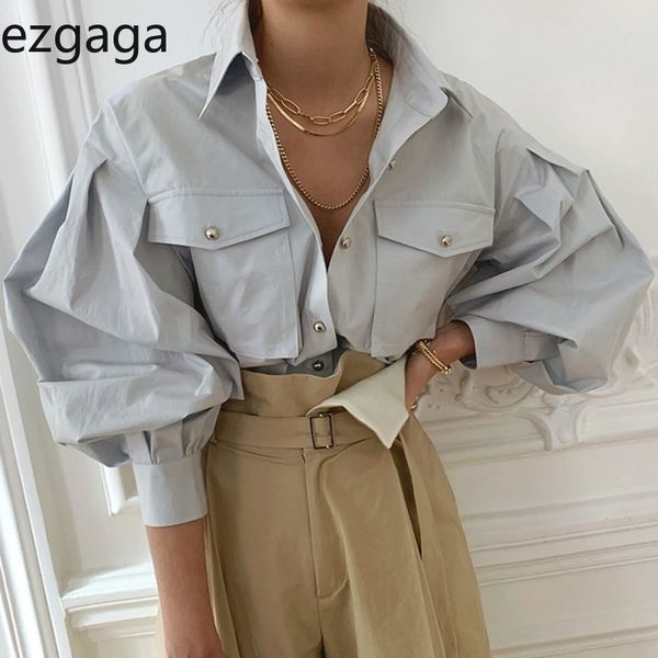 ezgaga office lady blouse korean chic all-match turn-down collar single breasted loose puff sleeve pockets women shirts fashion 210430, White
ezgaga office lady blouse korean chic all-match turn-down collar single breasted loose puff sleeve pockets women shirts fashion 210430, White