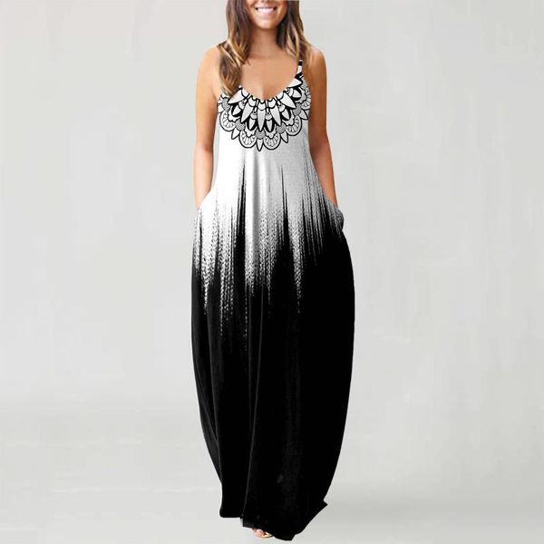 casual dresses fashion gradient women summer dress plus size o-neck flower print sleeveless pullover long lady loose sundress robe, Black;gray
casual dresses fashion gradient women summer dress plus size o-neck flower print sleeveless pullover long lady loose sundress robe, Black;gray