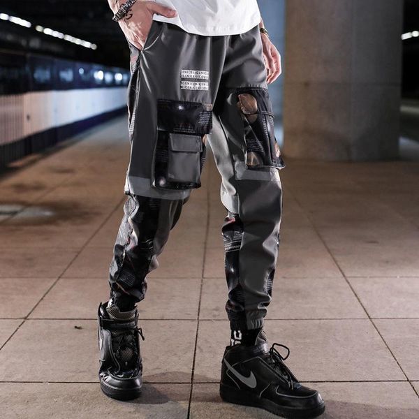 men's pants shzq streetwear hip hop men military patchwork pocket side ribbons joggers sweatpants ankle length trousers for male, Black 
men's pants shzq streetwear hip hop men military patchwork pocket side ribbons joggers sweatpants ankle length trousers for male, Black