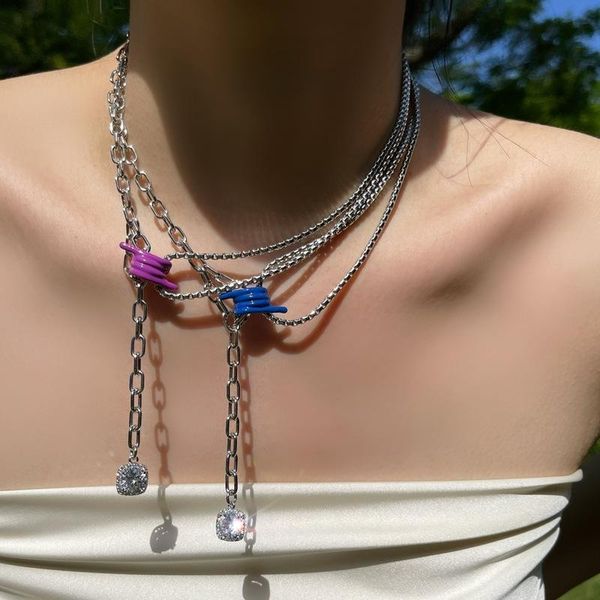 pendant necklaces minar unique design rainbow colored enamel knotted necklace for women asymmetric beaded chains choker necklacks jewelry, Silver
pendant necklaces minar unique design rainbow colored enamel knotted necklace for women asymmetric beaded chains choker necklacks jewelry, Silver