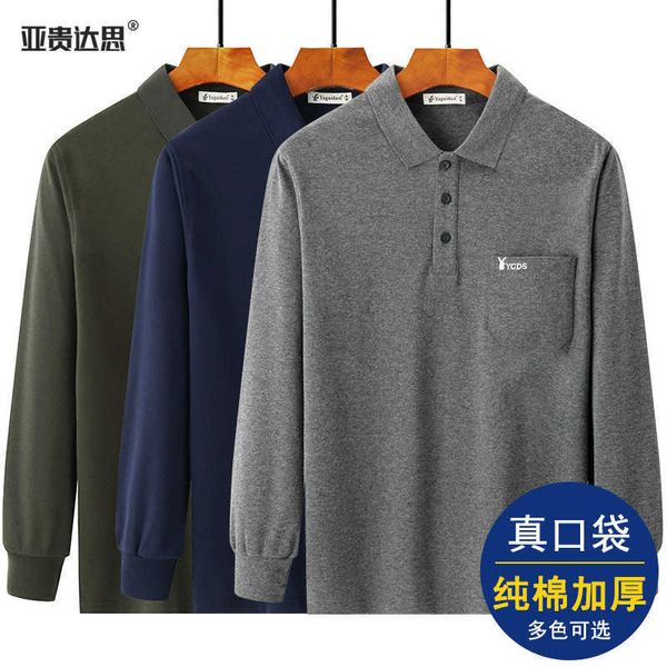 and dad's autumn winter cloth middle aged long sleeve t-shirt thickened cotton real pocket old men's bottom shirt, White;black
and dad's autumn winter cloth middle aged long sleeve t-shirt thickened cotton real pocket old men's bottom shirt, White;black