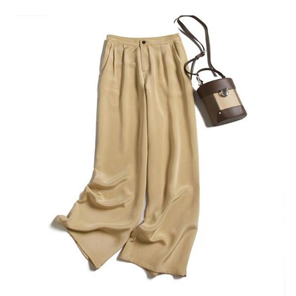 women's pants & capris silk wide leg long women korean loose 2021 summer solid color high waist office casual female button up suit tro, Black;white
women's pants & capris silk wide leg long women korean loose 2021 summer solid color high waist office casual female button up suit tro, Black;white