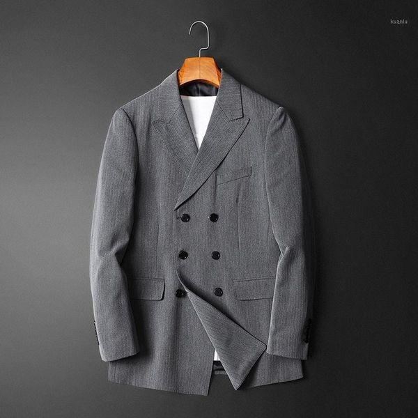 mens blazer vintage 2021 spring casual suit double breasted slim jacket hombre business formal dress male men's suits & blazers, White;black
mens blazer vintage 2021 spring casual suit double breasted slim jacket hombre business formal dress male men's suits & blazers, White;black