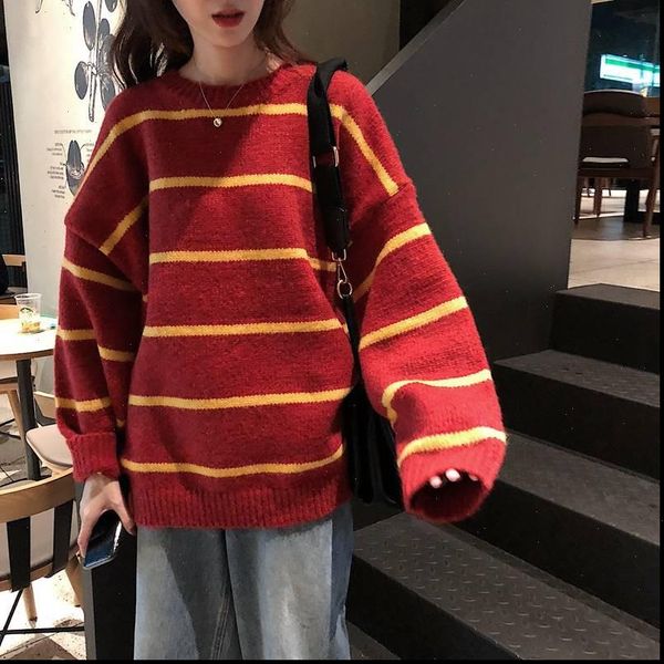 red womens sweaters striped women ulzzang vintage loose sweater female korean oversized harajuku clothing casual high street streetwear, White;black
red womens sweaters striped women ulzzang vintage loose sweater female korean oversized harajuku clothing casual high street streetwear, White;black