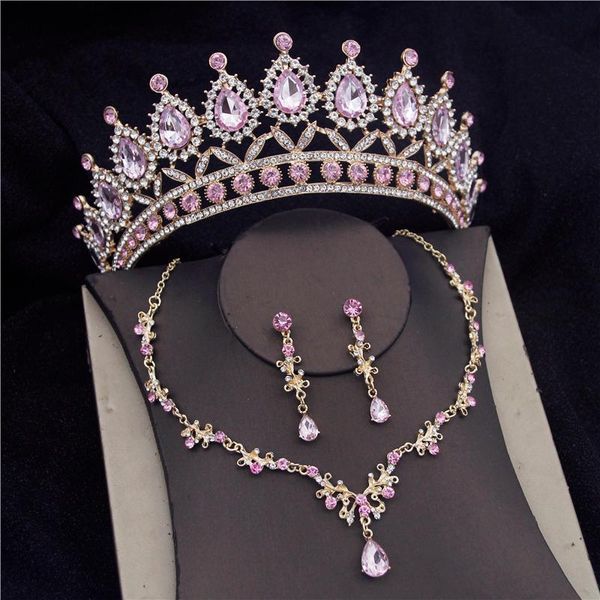 earrings & necklace baroque pink crown bridal jewelry sets for women fashion tiara bride set earring prom wedding dress accessories, Silver
earrings & necklace baroque pink crown bridal jewelry sets for women fashion tiara bride set earring prom wedding dress accessories, Silver